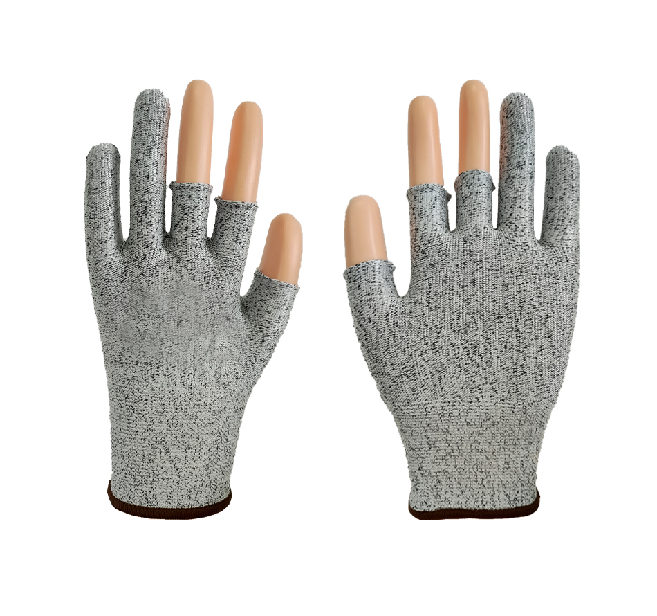 Exposed three finger anti cutting gloves