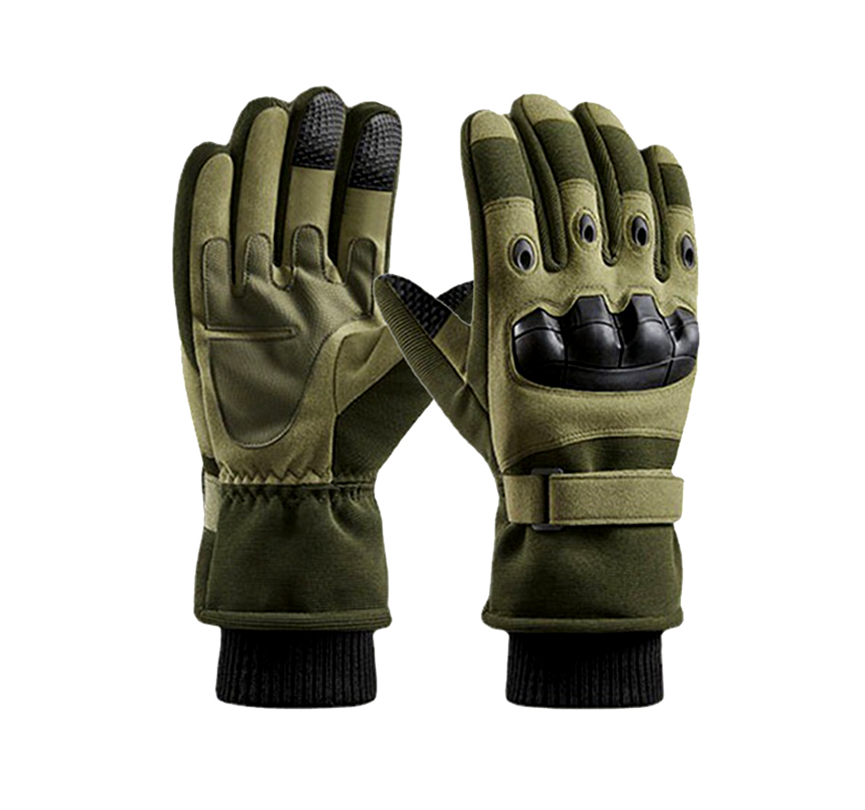 Plush long tactical gloves 