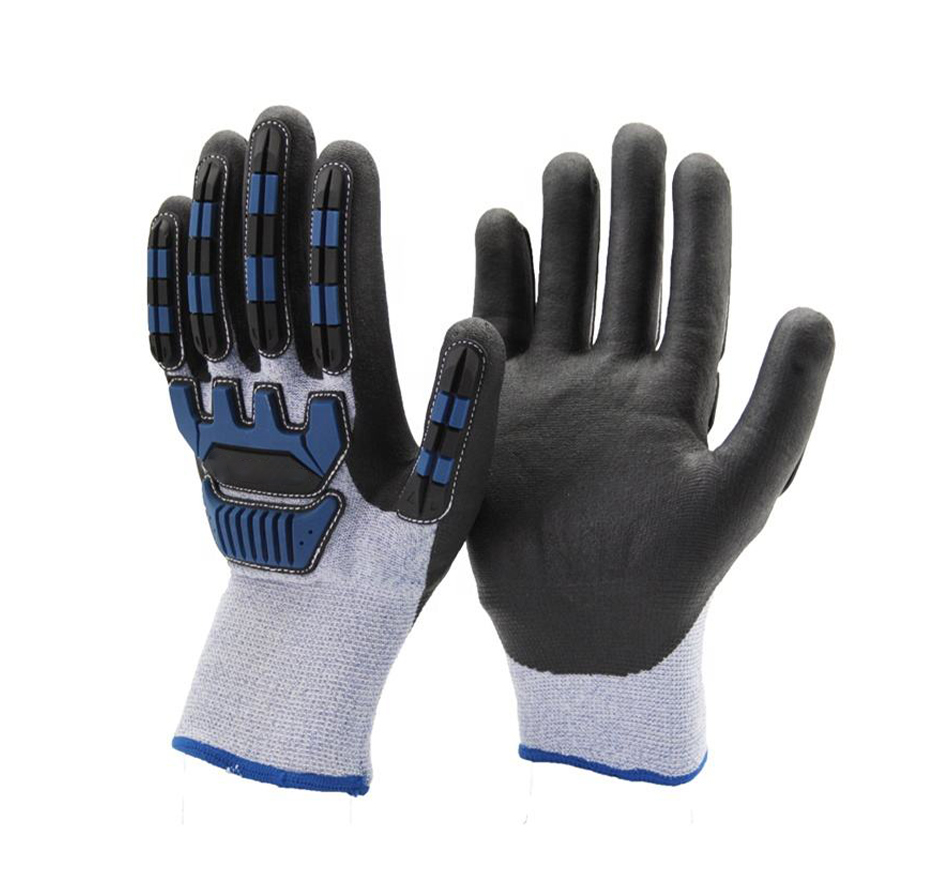 TPR mechanical shock resistant mechanical gloves 