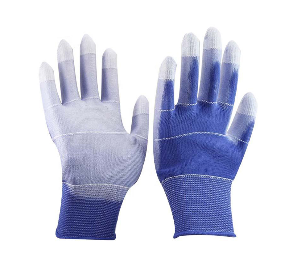 PU coated palm and finger gloves 