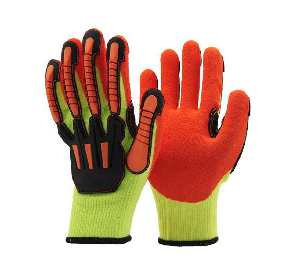 Latex coated winter mechanical gloves