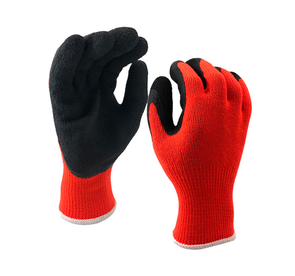 Red latex thickened gloves