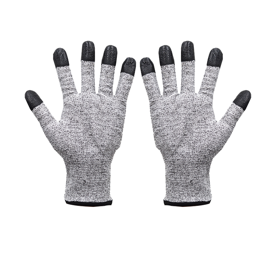 Finger coated anti cutting gloves