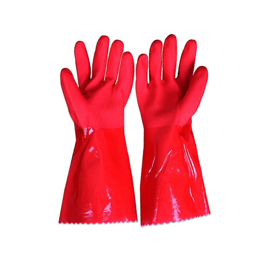 Waterproof aquatic dishes washing, PU velvet lining gloves